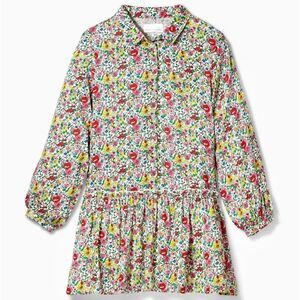 Rockets of Awesome Girls size 7 Floral Drop Waist Shirt Dress
